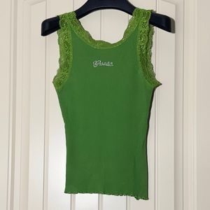 Y2K BEJEWELED GUESS LACE TANK